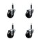 Service Caster 3'' SS Hard Rubber Wheel Swivel 3/4'' Expanding Stem Caster Set, 4PK SCC-SSEX20S314-HRS-34-4 - alternate 1